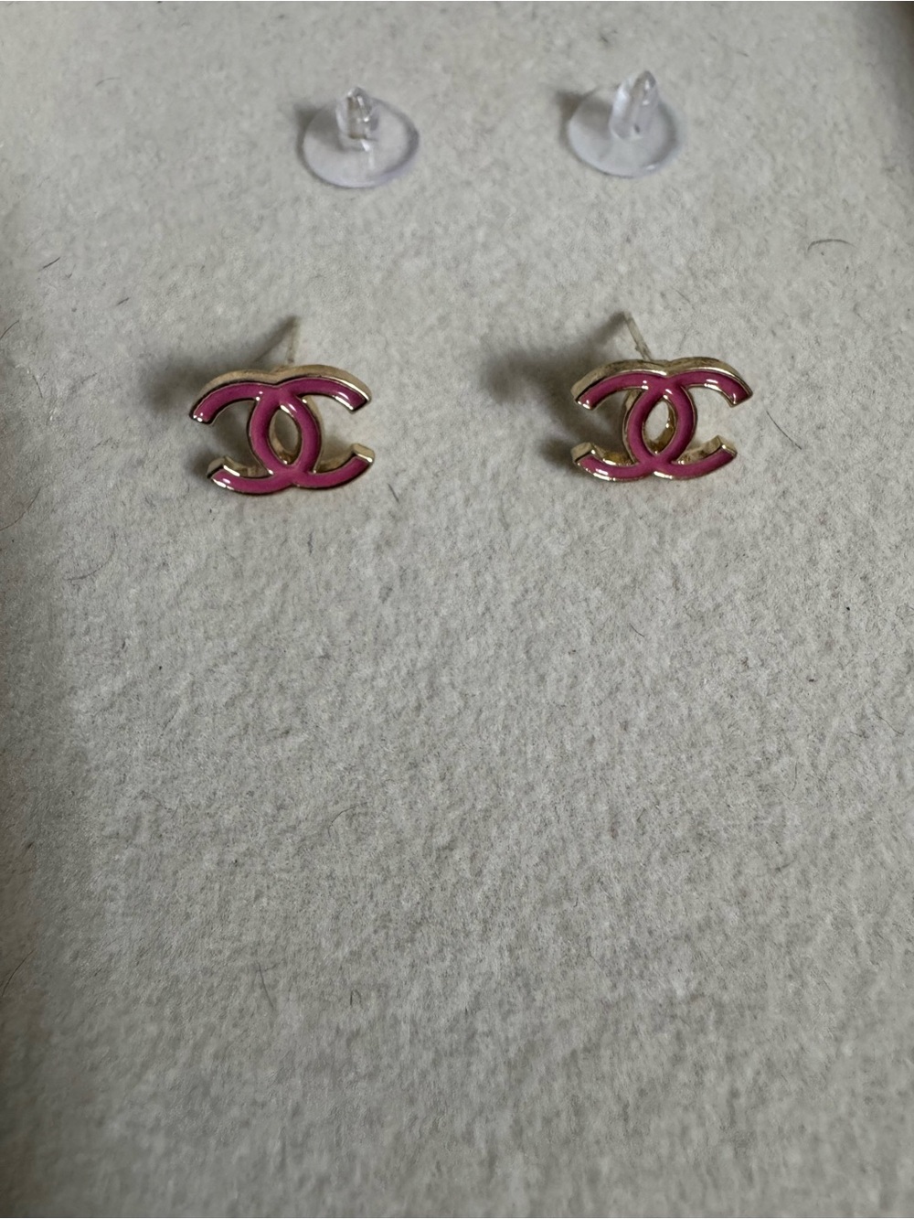 Pink & Gold Tiny Stud Earrings